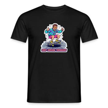 Retro 90er Skater Boy Cartoon-Streetwear-Kunst - Männer T-Shirt - Schwarz - Vorne - AI Model Male 178 light (178cm)
