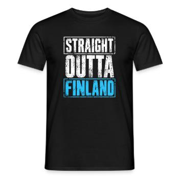 Straight Outta Finland - Finnland - finnisch - Männer T-Shirt - Schwarz - Vorne - AI Model Male 178 light (178cm)