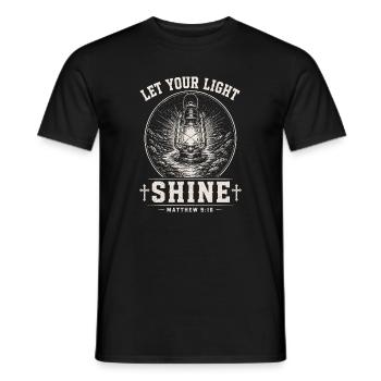 Lass dein Licht scheinen - Männer T-Shirt - Schwarz - Vorne - AI Model Male 178 light (178cm)