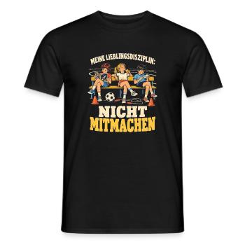 Sportmuffel – Lieblingsdisziplin Nicht mitmachen - Männer T-Shirt - Schwarz - Vorne - AI Model Male 178 light (178cm)