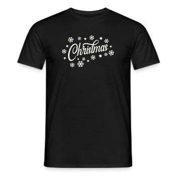 Weihnachtliches Script mit Schneeflocken - Männer T-Shirt - Schwarz - Vorne - AI Model Male 178 light (178cm)