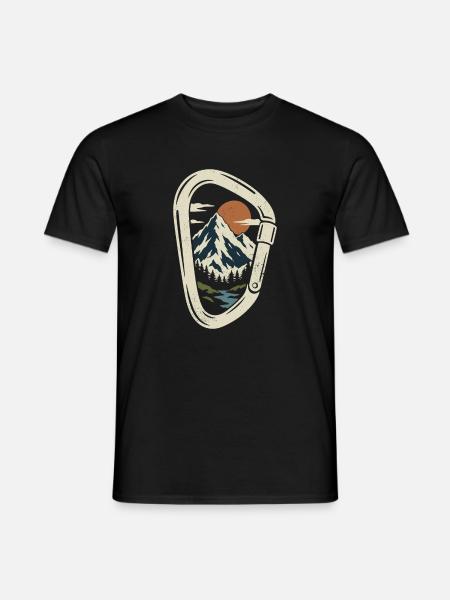 Vintage Mountain Carabiner – Klettern und Abenteuer - Männer T-Shirt - Schwarz