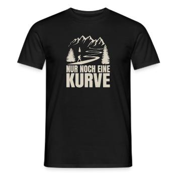 Wandern-_Nur_noch_eine_Kurve - Männer T-Shirt - Schwarz - Vorne - AI Model Male 178 light (178cm)