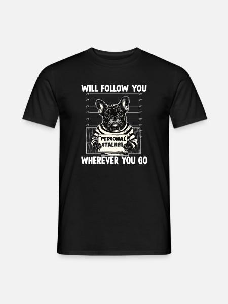 Französische Bulldogge Hundehalter T Frenchie  - Männer T-Shirt - Schwarz