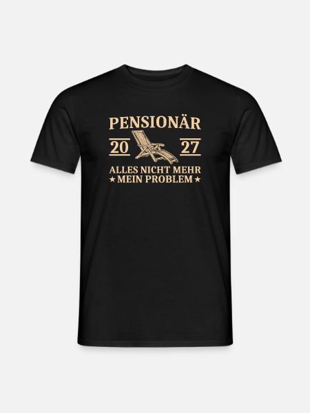 Pensionär 2027 Liegestuhl Abschiedsgeschenk - Männer T-Shirt - Schwarz