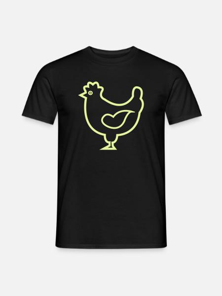 Neon-Kontur Huhn Design - Männer T-Shirt - Schwarz