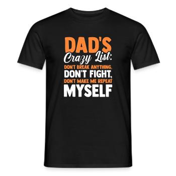Dads Rules Dont Break Anything Father - Männer T-Shirt - Schwarz - Vorne - AI Model Male 178 light (178cm)