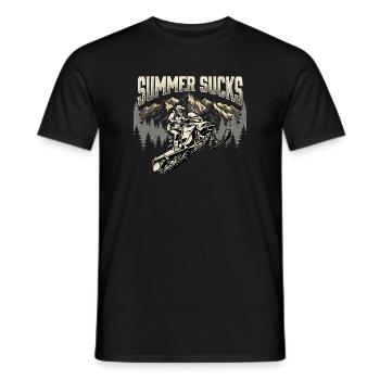 Sommer ist langweilig – Schneemobil-Winterschlittenfahrer - Männer T-Shirt - Schwarz - Vorne - AI Model Male 178 light (178cm)