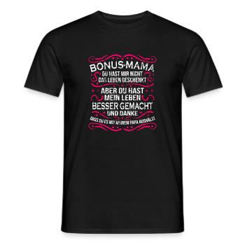 Bonus Mama Stiefmutter Geschenk Beste Stiefmama - Männer T-Shirt - Schwarz - Vorne - AI Model Male 178 light (178cm)