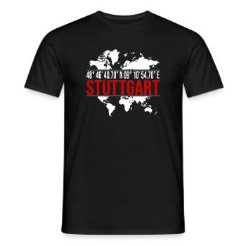 Stuttgart - Männer T-Shirt - Schwarz - Vorne - AI Model Male 178 light (178cm)