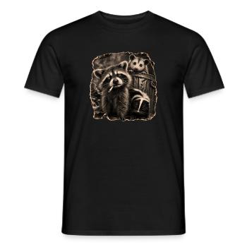 Trash Panda Night Crew Raccoon Opossum Skunk  - Männer T-Shirt - Schwarz - Vorne - AI Model Male 178 light (178cm)