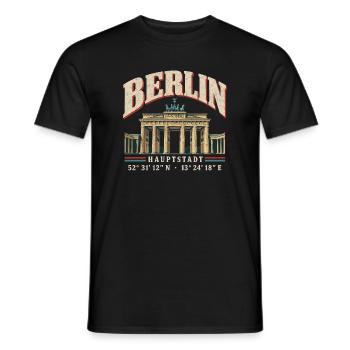 Berlin Brandenburger Tor Hauptstadt Geschenk - Männer T-Shirt - Schwarz - Vorne - AI Model Male 178 light (178cm)