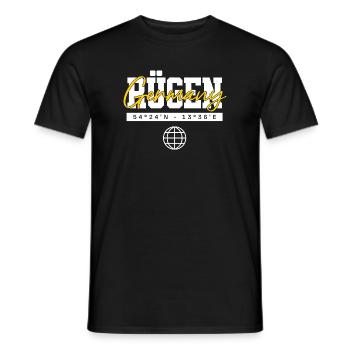 Rügen Deutschland Koordinaten Reise Souvenir - Männer T-Shirt - Schwarz - Vorne - AI Model Male 178 light (178cm)