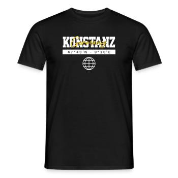 Konstanz Deutschland Koordinaten Reise Souvenir - Männer T-Shirt - Schwarz - Vorne - AI Model Male 178 light (178cm)