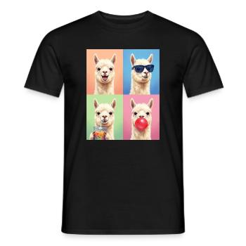 Alpakas Alpaka - Männer T-Shirt - Schwarz - Vorne - AI Model Male 178 light (178cm)