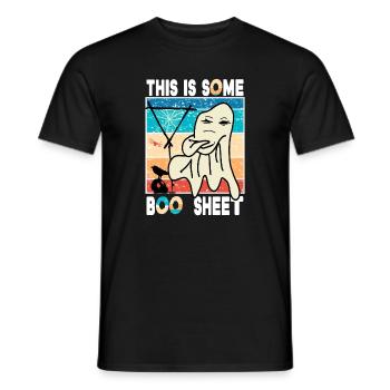 This is Some Boo Sheet Spruch Vintage Fu Halloween - Männer T-Shirt - Schwarz - Vorne - AI Model Male 178 light (178cm)