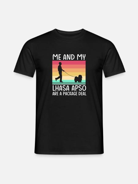 Lhasa Apso Hund - Männer T-Shirt - Schwarz