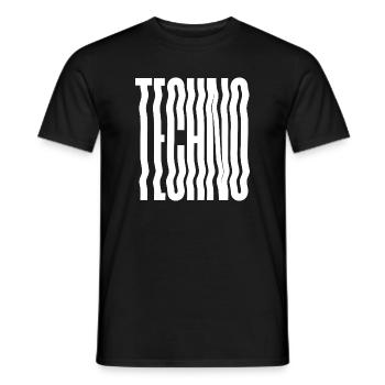 Techno Wave verzerrte Typografie - Männer T-Shirt - Schwarz - Vorne - AI Model Male 178 light (178cm)