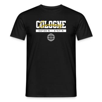 Köln Deutschland Koordinaten Reise Souvenir - Männer T-Shirt - Schwarz - Vorne - AI Model Male 178 light (178cm)