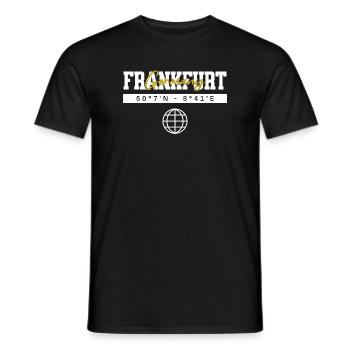 Frankfurt Deutschland Koordinaten Reise Souvenir - Männer T-Shirt - Schwarz - Vorne - AI Model Male 178 light (178cm)