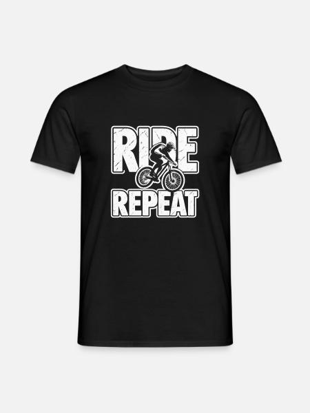 Ride Repeat Fahrrad-Motiv Bike  - Männer T-Shirt - Schwarz