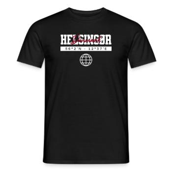 Helsingør Dänemark Koordinaten Reise Souvenir - Männer T-Shirt - Schwarz - Vorne - AI Model Male 178 light (178cm)
