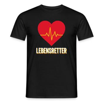 Lebensretter Herzschlag Rettungsdienst Geschenk - Männer T-Shirt - Schwarz - Vorne - AI Model Male 178 light (178cm)