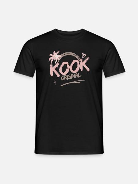 Kook Original Boho Beach Palmenpastell - Männer T-Shirt - Schwarz