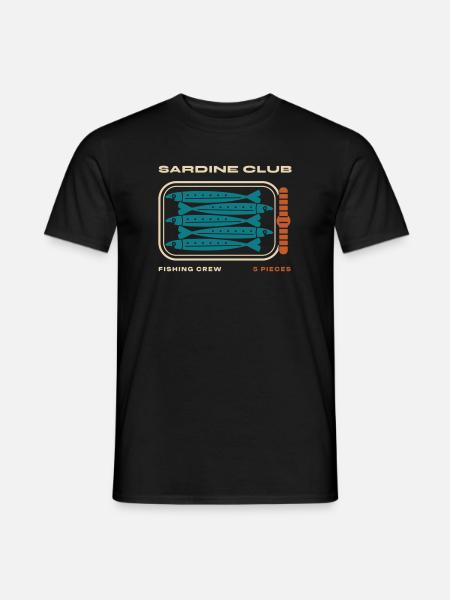 Sardinenclub - Männer T-Shirt - Schwarz