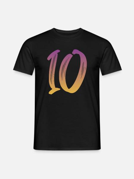10 - Männer T-Shirt - Schwarz