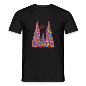 Kölner Dom mit Konfetti Karneval Fasching Köln - Männer T-Shirt - Schwarz - Vorne - AI Model Male 178 light (178cm)