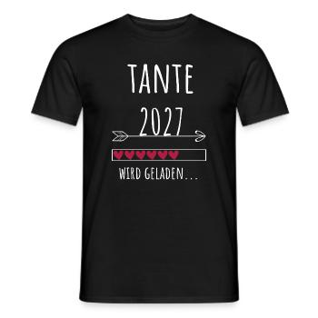 Schwangerschaft Verkünden – Tante 2027 - Männer T-Shirt - Schwarz - Vorne - AI Model Male 178 light (178cm)