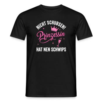 Prinzessin mit Krone und Sektglas in Pink Glitzer - Männer T-Shirt - Schwarz - Vorne - AI Model Male 178 light (178cm)