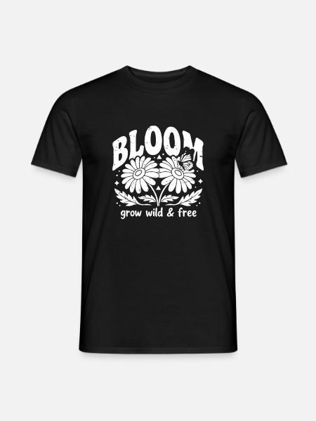Blüte wachsen wild und frei - Männer T-Shirt - Schwarz
