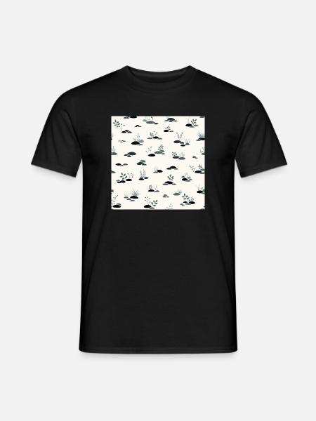Japanisches Muster, inspiriert vom Iwagumi-Aquascaping - Männer T-Shirt - Schwarz