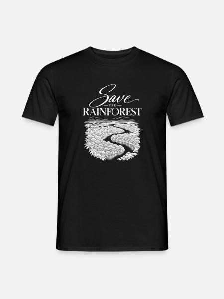 Tropischer Flusspfad Palmwald - Männer T-Shirt - Schwarz