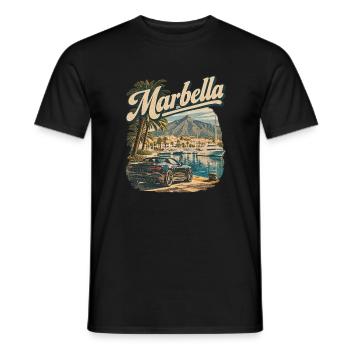 Marbella Puerto Banus Hafen - Männer T-Shirt - Schwarz - Vorne - AI Model Male 178 light (178cm)