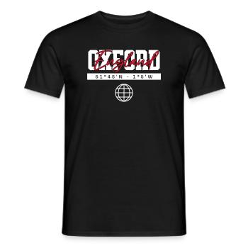 Oxford England Koordinaten Reise Souvenir - Männer T-Shirt - Schwarz - Vorne - AI Model Male 178 light (178cm)