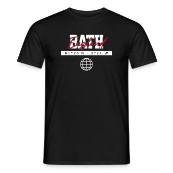 Bath England Koordinaten Reise Souvenir - Männer T-Shirt - Schwarz - Vorne - AI Model Male 178 light (178cm)