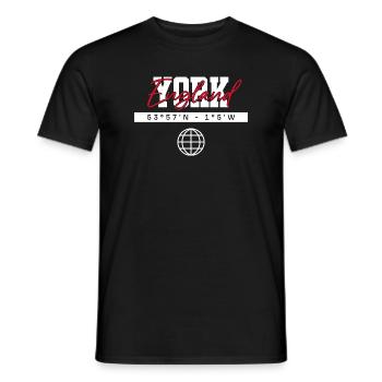 York England Koordinaten Reise Souvenir - Männer T-Shirt - Schwarz - Vorne - AI Model Male 178 light (178cm)