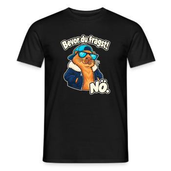 Bevor du fragst: Nö. – Coole CapybaraLässiges Capy - Männer T-Shirt - Schwarz - Vorne - AI Model Male 178 light (178cm)