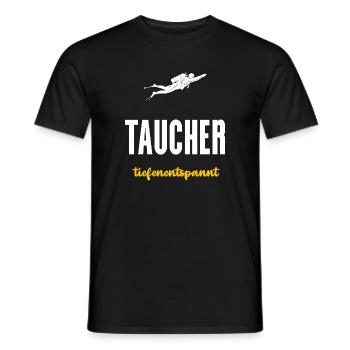 Taucher Geschenk Tiefenentspannt Tauchen - Männer T-Shirt - Schwarz - Vorne - AI Model Male 178 light (178cm)