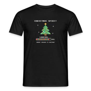 Pixel Weihnachtsgeist lädt - Männer T-Shirt - Schwarz - Vorne - AI Model Male 178 light (178cm)
