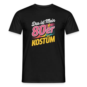 Das ist mein 80er Kostüm Karneval Mottoparty - Männer T-Shirt - Schwarz - Vorne - AI Model Male 178 light (178cm)
