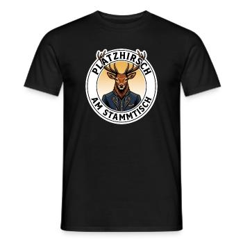 Platzhirsch Stammtisch T-Shirt Motiv - Männer T-Shirt - Schwarz - Vorne - AI Model Male 178 light (178cm)