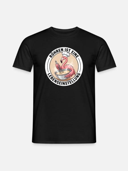 Rühren Lebenseinstellung Flamingo - Männer T-Shirt - Schwarz