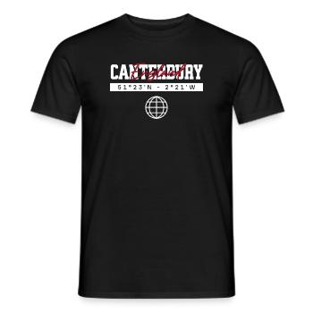 Canterbury England Koordinaten Reise Souvenir - Männer T-Shirt - Schwarz - Vorne - AI Model Male 178 light (178cm)