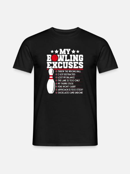 Meine Bowling-Ausreden - Männer T-Shirt - Schwarz