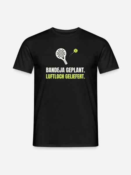 Padel Bandeja geplant, Luftloch geliefert - Männer T-Shirt - Schwarz