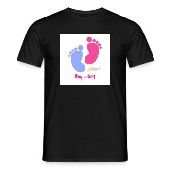 Fußabdruck Duo Baby Boy Girl - Männer T-Shirt - Schwarz - Vorne - AI Model Male 178 light (178cm)